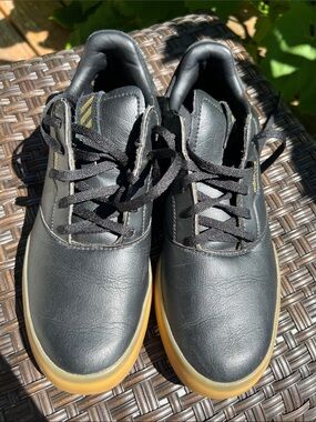 adidas Black Leather Sneakers with Gum Sole